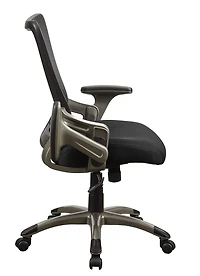 Work Smart Black Chair with Mesh Back , Padded Mesh Seat And Titanium Base