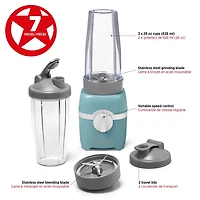 Starfrit Personal Blender - Two 828ml Cups - Two Blades - High, Low & Pulse Modes - 300W - Eucalyptus, Blender