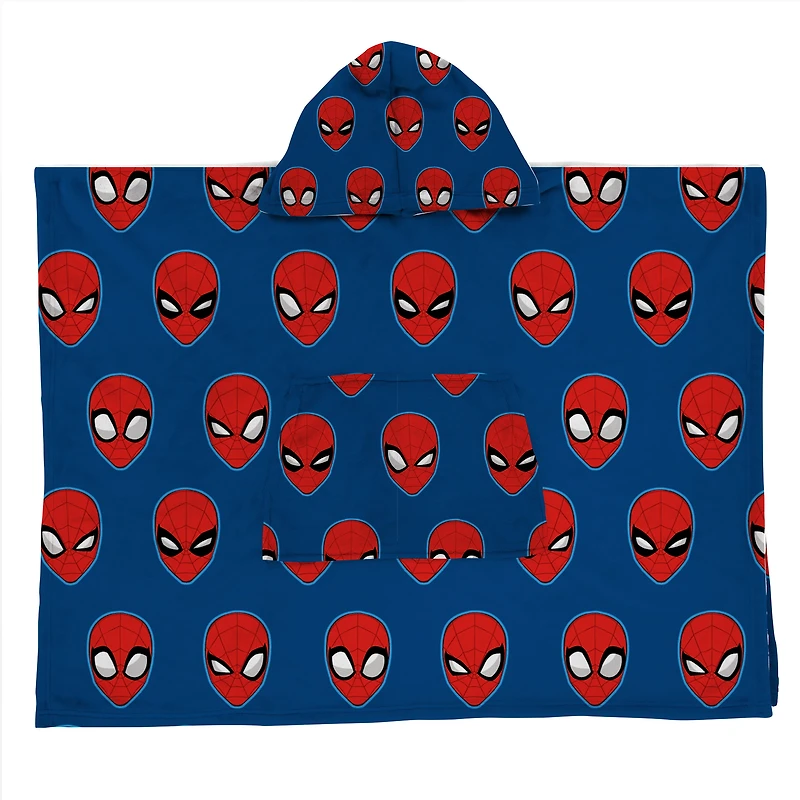 Spider-Man Silk Touch Hooded Poncho Blanket, 30" x 40''