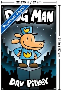 Dog Man - Book Cover (2016) Wall Poster with Pushpins, 22.375" x 34"
