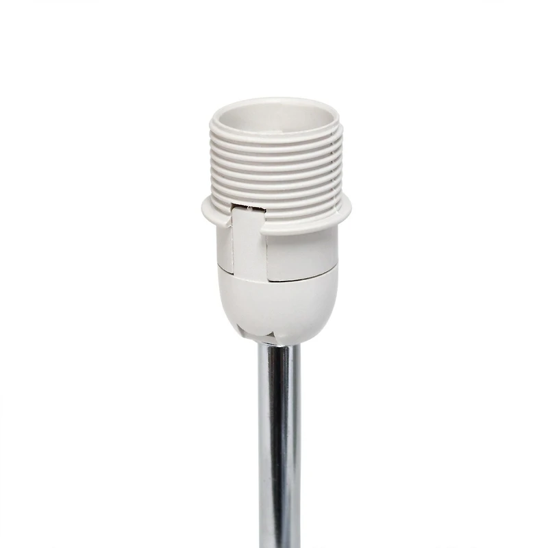 Simples Conceptions Mini lampe de table de base chromée avec abat-jour en tissu, rose fard