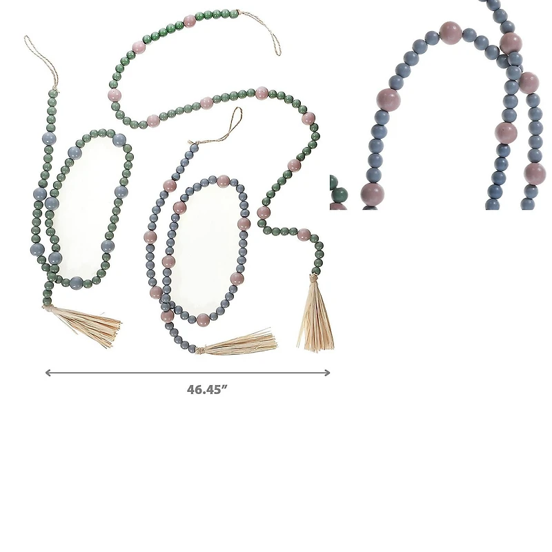 Guirlande De Perles En Bois Double - Lot De 2