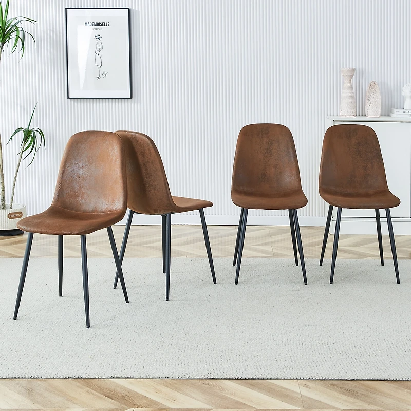 Noble House Ensemble de 4 chaises de restaurant modernes de style médiéval avec coussins