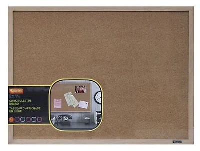 Quartet Natural Cork Bulletin Board with Maple Frame