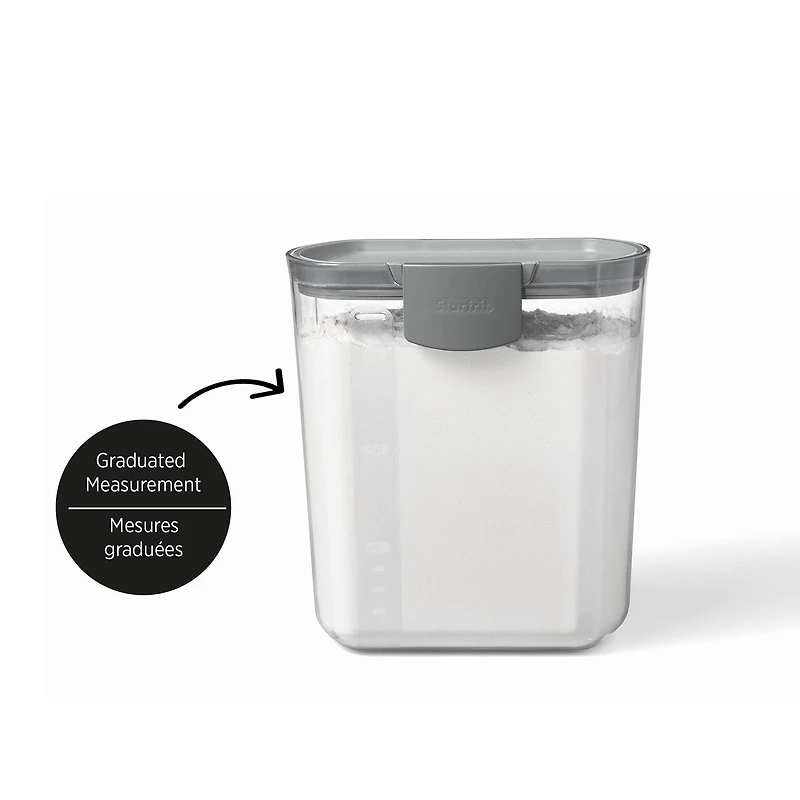 Starfrit ProKeeper Contenant pour Farine avec Niveleur, Mesures graduées, Capacité de 2.7kg/6lb, Étanche à l'air Contenant