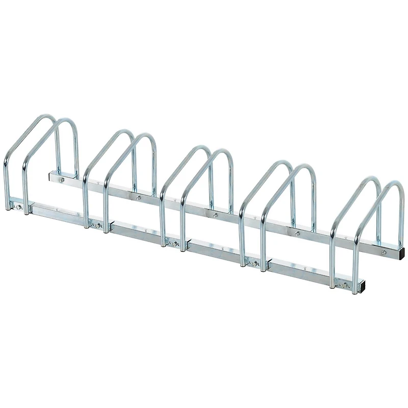 HOMCOM 3-Bike Bicycle Floor Parking Rack Cycling Storage Stand Silver