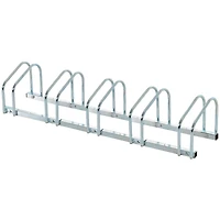 HOMCOM 5-Bike Bicycle Floor Parking Rack Cycling Storage Stand Silver