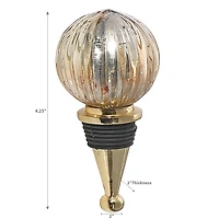 Christmas Bauble Top Wine Bottle Stopper Gold