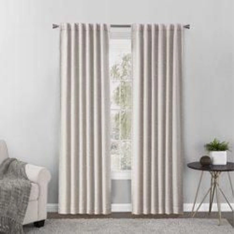 Better Homes & Gardens Boucle Blackout Window Curtains Panel, 1-Piece, Beige, 50" W x 84" L. for Adults, Boucle Blackout Window Curtain