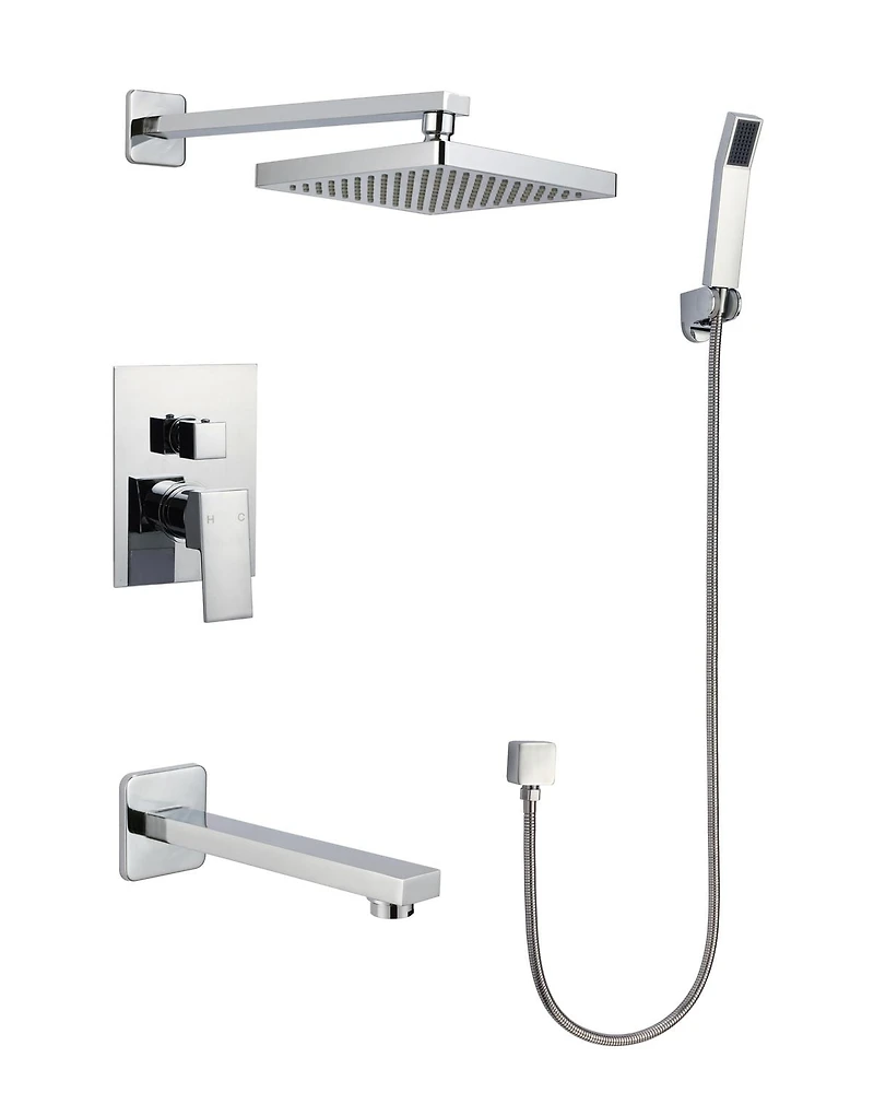 American Imaginations Ensemble de douche mural en acier inoxydable de couleur chrome AI-29315