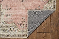 Tapis d'appoint lavable Blanton 2 pi x 3 pi rose et ivoire