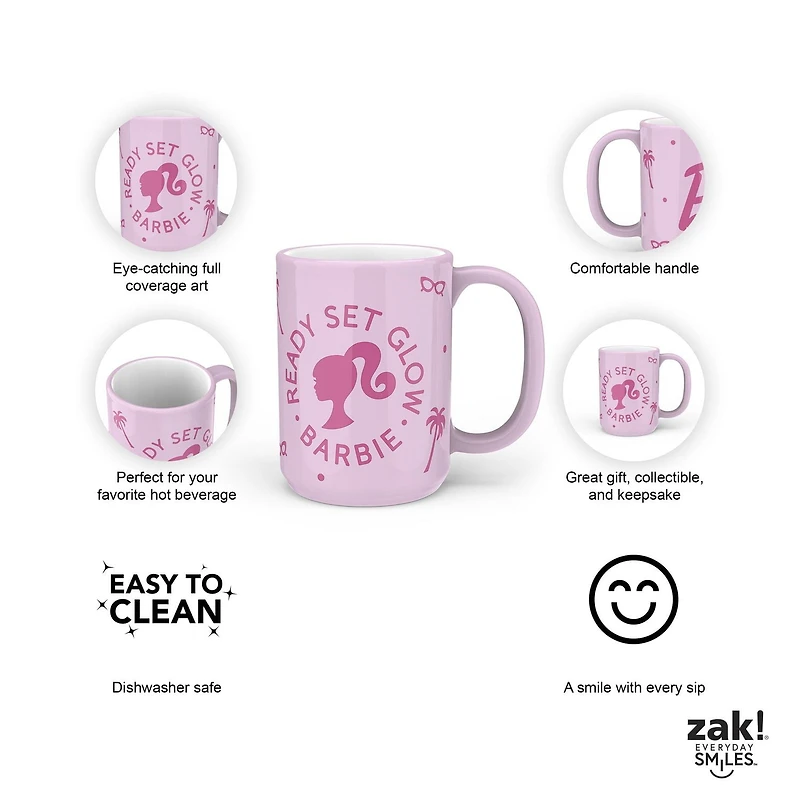 Zak Designs Barbie 15oz Ceramic Mug