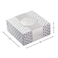 Grandes boîtes-cadeaux Hallmark de 10 po et bandelettes (paquet de 2 : argenté et blanc, « Just for You ») pour les mariages, les remises des diplômes, Noël, la Saint-Valentin, les fêtes