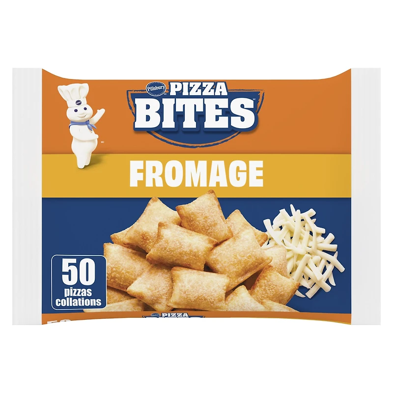 Pillsbury Pizza Bites, saveur fromage, collations pizza surgelées, 693 g, Contient : Blé, Lait, Soya. Peut contenir : Moutarde 693 g