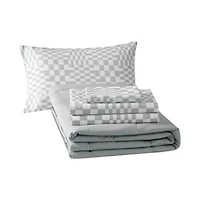 Bco Home 4 Pieces Ensemble de lit Rafraîchissant Gris 1 place/long
