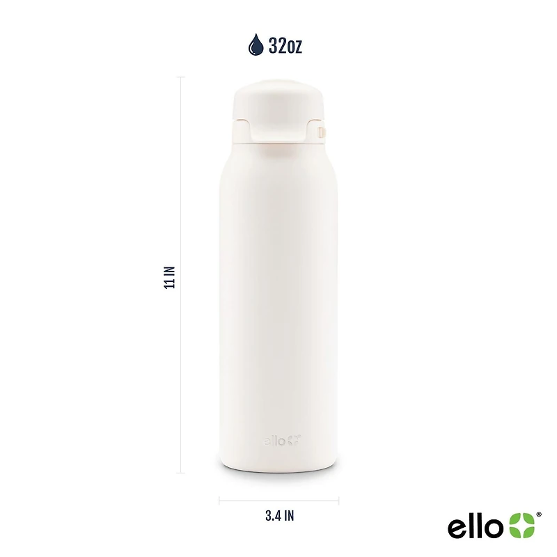 Ello Flip & Fill 32 oz Stainless Steel Water Bottle, <ul><li>32oz Capacity </li><li>Easy-to-use flip lid</li><li>All parts BPA free</li></ul>
