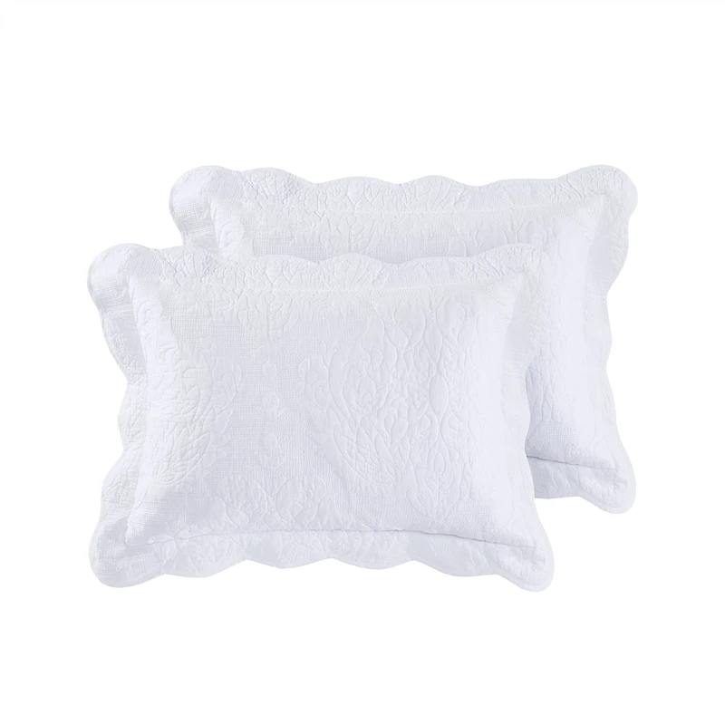 Housses d'oreiller en coton à motif cachemire brodé Better Homes & Gardens avec bordure festonnée (couette assortie vendue séparément) Standard, très grand