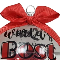 "World's Best Son" Transparent Tree Filled Collectible Glass Ball Ornament, 4 in, by Holiday Time