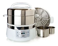 FS2500 Marmite à vapeur Euro Cuisine à 2 niveaux en acier inoxydable