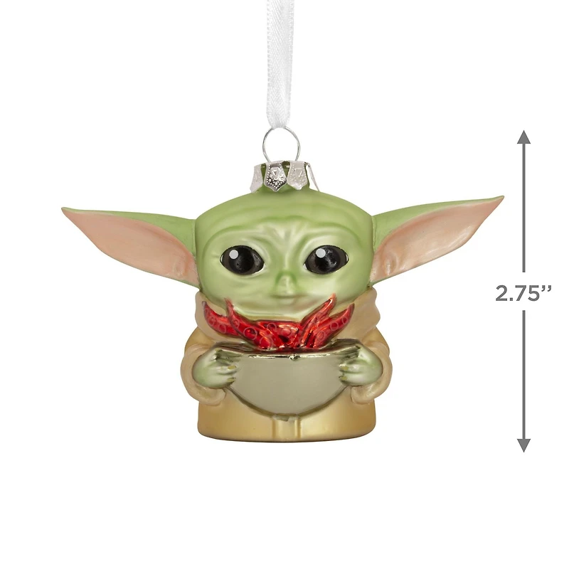 Décoration Hallmark de Noël (Grogu tenant une tasse, La Guerre des étoiles : Le Mandalorien, en verre soufflé)
