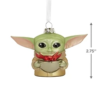 Décoration Hallmark de Noël (Grogu tenant une tasse, La Guerre des étoiles : Le Mandalorien, en verre soufflé)