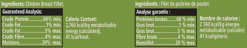 Gâteries naturelles au poulet VitaLife pour chiens