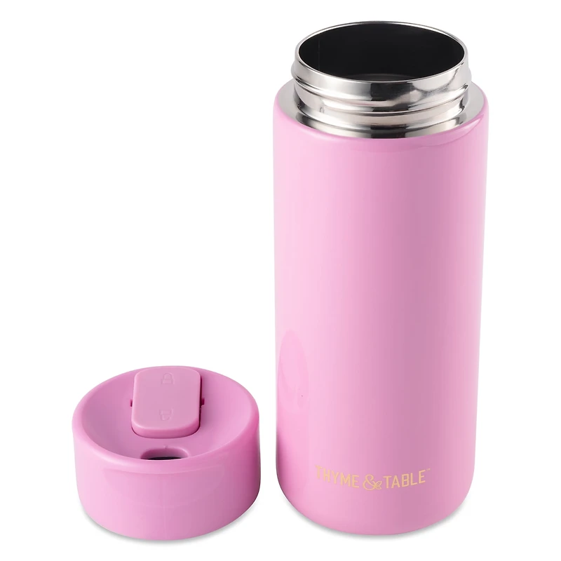 Gobelet à café isotherme à double paroi en acier inoxydable Thyme & Table, 22 oz, rose
