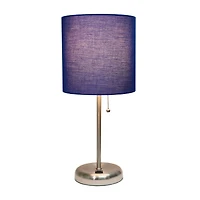 LimeLights Stick Lamp with USB charging port and Fabric Shade