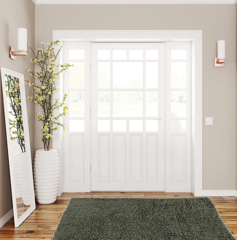 New Flokati 1400gr 3'6" x 5'6" Accent Rug, Olive