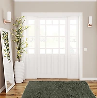 New Flokati 1400gr 3'6" x 5'6" Accent Rug, Olive