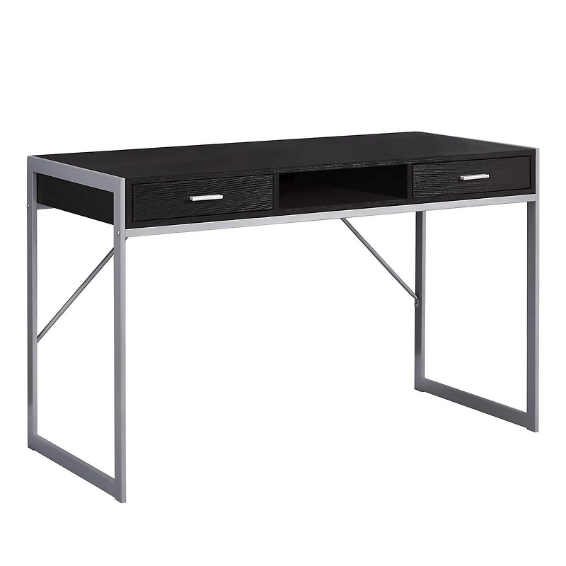 Monarch Specialties Bureau, Bureau À Domicile, Ordinateur Portable, Tiroirs De Rangement, 48"l, Travail, Métal, Stratifié, Brun, Gris, Contemporain, Moderne