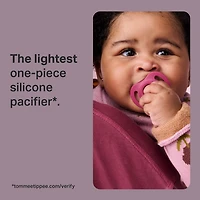 Tommee Tippee Ultra-light StayPut Pacifier, 0-6m, 4 Count, One-Piece Silicone Design