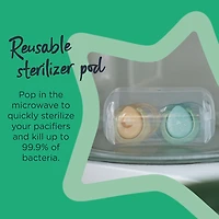 Tommee Tippee Night Time Glow in the Dark Pacifiers, Symmetrical Design, BPA-Free Silicone Nipple, Includes Sterilizer Box, 18-36m, 2 Count, 18-36m