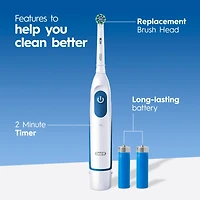 Oral-B Pro 100 Precision Clean, Battery Power Toothbrush, White