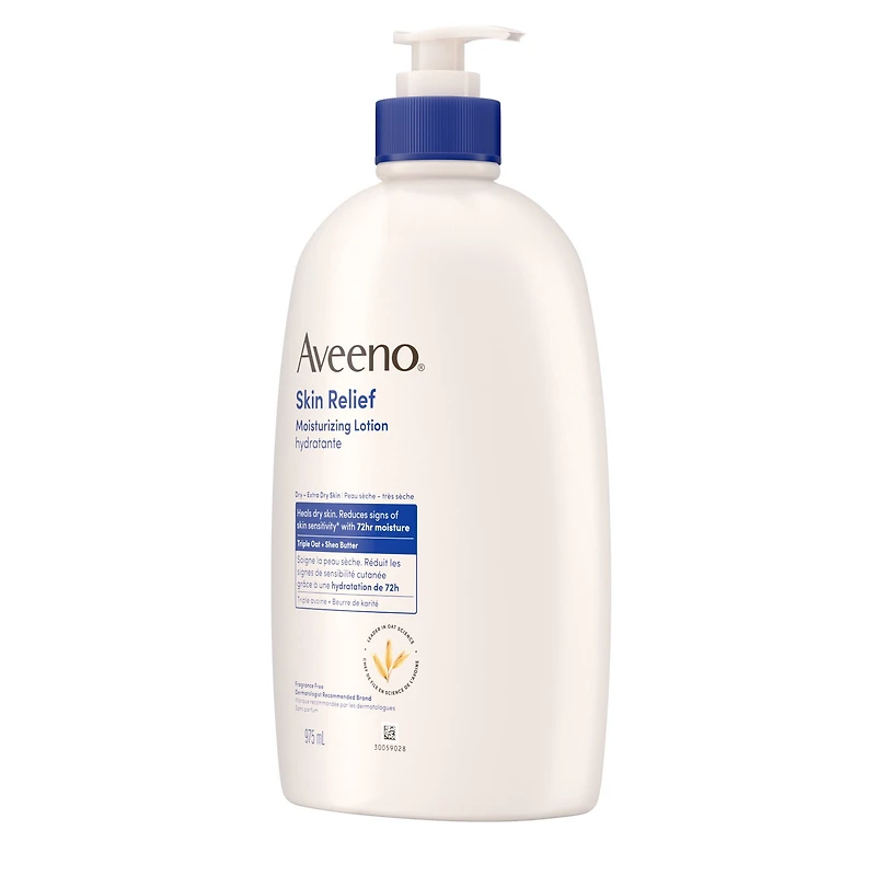 Lotion hydratante apaisante Aveeno pour le corps, avec beurre de karité, avoine, diméthicone; hydratant corporel pour la peau sèche, sans parfum