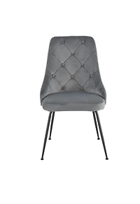 Topline Home Furnishings Velvet Side Chair with Black Legs