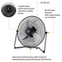 Westinghouse 18" Ventilateur A Haute Velocite Avec Mini Ventilateur De Bureau USB 4" En Bonus