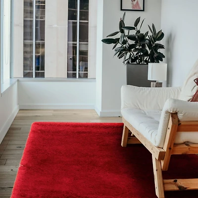 ECARPET Lotus Mod Red Shag 4'0" x 5'7"