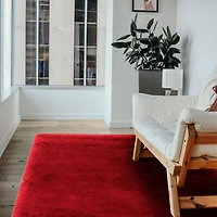 ECARPET Lotus Mod Red Shag 4'0" x 5'7"