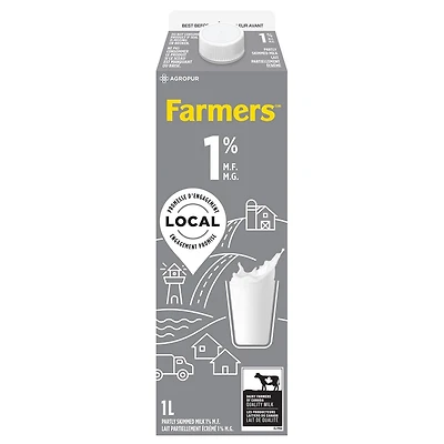 Farmers Partly Skimmed 1% Milk, 1 L
