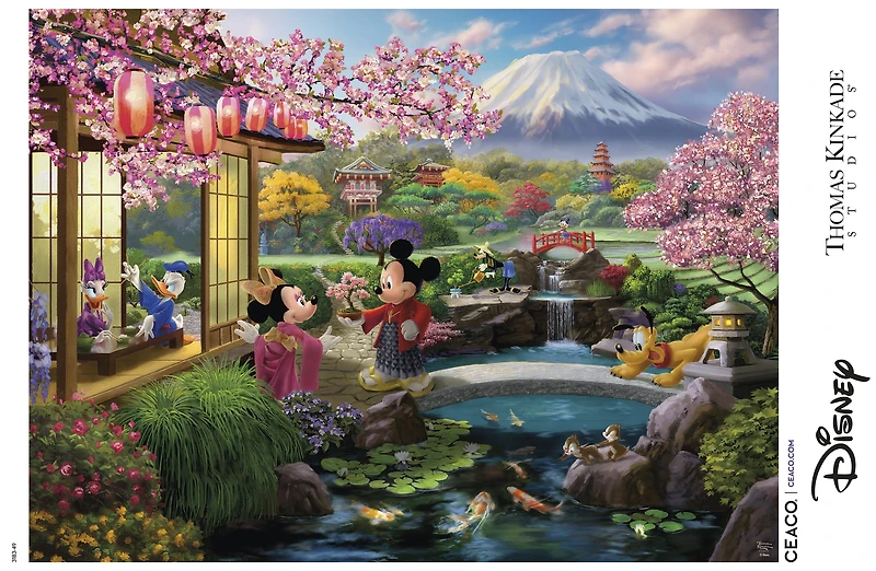 Ceaco Thomas Kinkade Mickey and Minnie in Japan 1000-Piece Interlocking Jigsaw Puzzle for Adults Ages 14+
