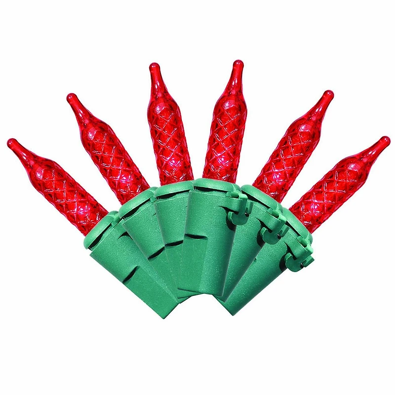 Holiday Time 100-Count Red LED M5 Christmas Lights, with Green Wire, 21'