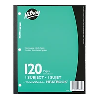 Hilroy® Neatbook, 1 Subject, 120 Page, 10-½ X 8, Assorted Colours, Wireless, 1 Subject, 120 Page