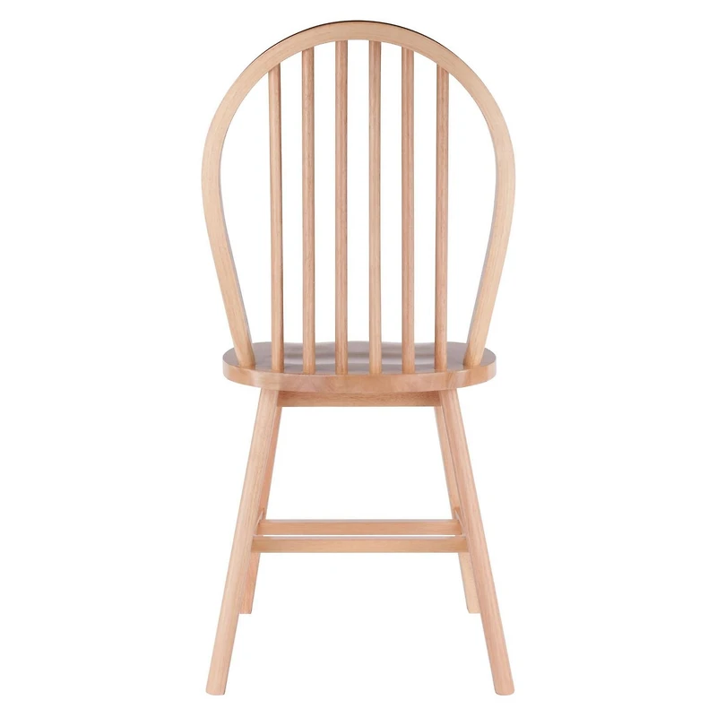 Windsor 2pc Chair Set Natural Finish