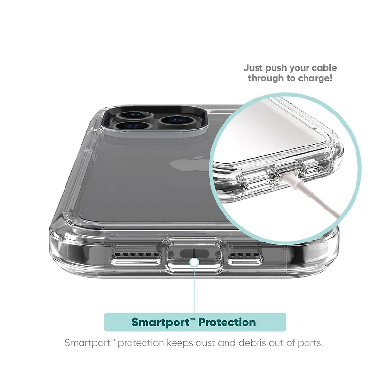 onn. iPhone 15 Pro Rugged Phone Case with Holster and 360˚ Rotating Clip, Antimicrobial, 21 ft. Drop Protection