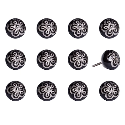 KNOB-IT VINTAGE HANDPAINTED CERAMIC KNOBS (12-Pack) K000034