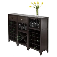 Winsome Ancona 3-Piece Wine Cabinet Modular Set in Espresso Finish - 92367