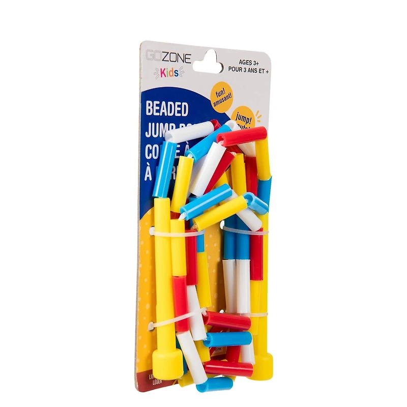 GoZone Kids 7ft Beaded Jump Rope – Yellow/Blue/Red
