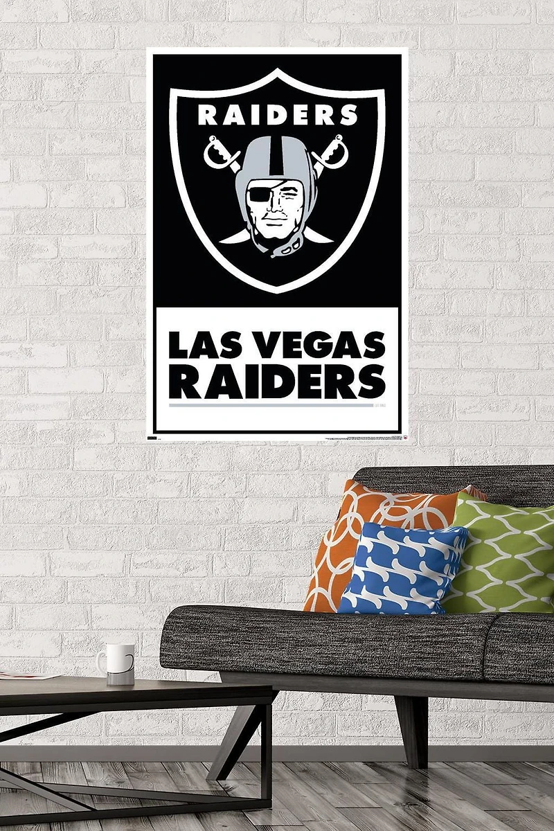 NFL Las Vegas Raiders - Logo 21 Wall Poster, 14.725" x 22.375" Framed