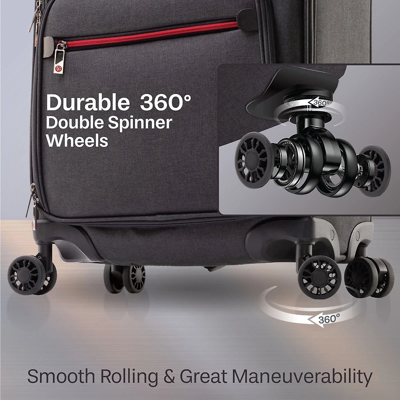 Valise cabine Air Canada Indigo Lite Collection Bagage à main de 20 pouces approuvée avec chargeur USB